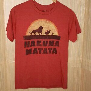 Disney Mens Lion King Short Shirt Red Medium